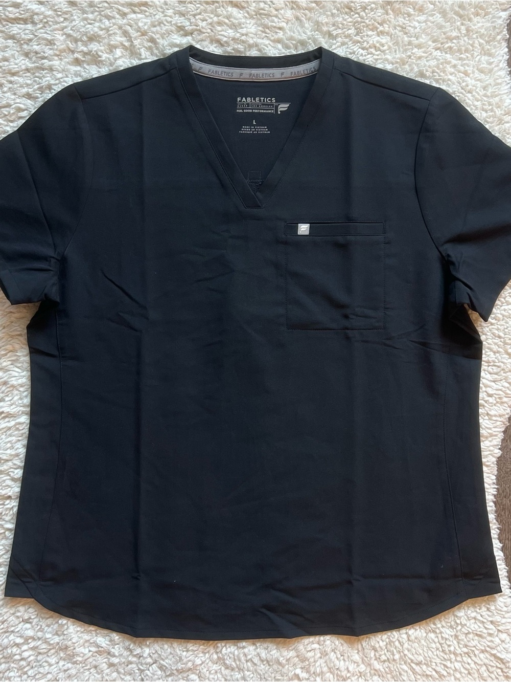 Fabletics Women’s Black One Pocket Scrub Top (L)